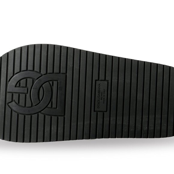 Dolce & Gabbana Black and White Striped Platform Sandals - Picture 6 of 8